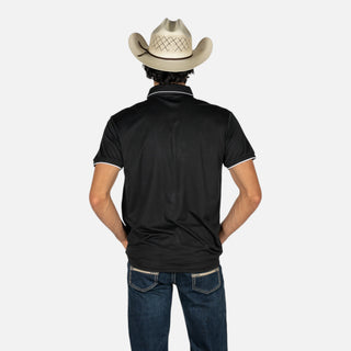 Playera Polo Rodeo Negro 02 Caballero