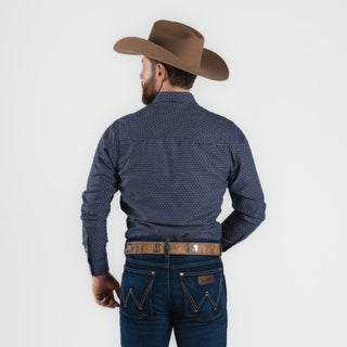 Camisa Wrangler Estampado Marino Caballero