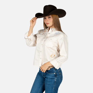 Camisa Ariat Ashville Embroidered Sea Salt Dama