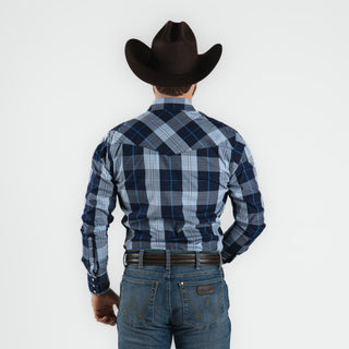Camisa Wrangler Cuadros Marino Caballero