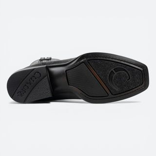 Bota Cuadra Panza de Avestruz Negro Caballero
