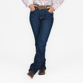 Jeans Wrangler High Rise Bordado Blanco Dama