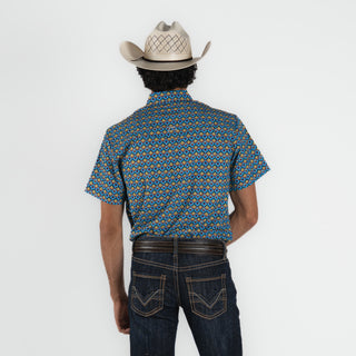 Camisa Denver Estampado Azul Caballero