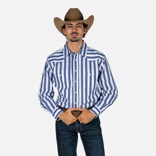 Camisa Panhandle Rayas Blue Caballero