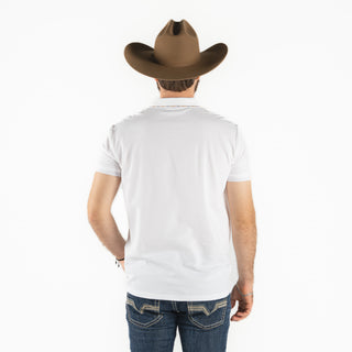 Playera Polo Rodeo Blanco Caballero