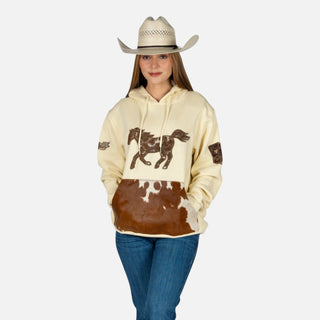 Sudadera Western Linen Pelo Caballero Beige Dama