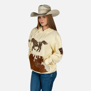 Sudadera Western Linen Pelo Caballero Beige Dama