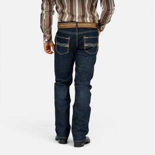Jeans Rock & Roll Denim Revolver Straight Boot Dark Wash Caballero