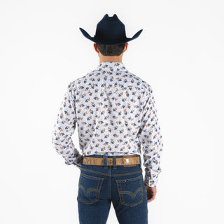 Camisa Rodeo Estampado Blanco Caballero