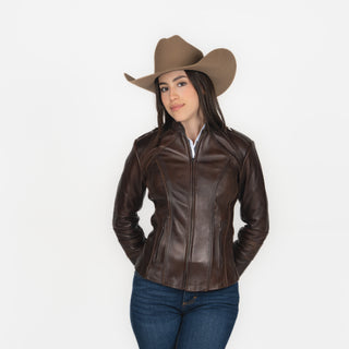Chamarra Piel Chocolate Dama