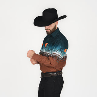 Camisa Panhandle Tooled Leather Caballero