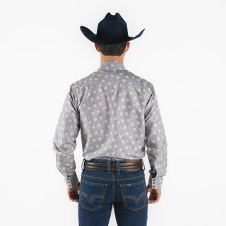 Camisa Rodeo Estampado Gris Caballero