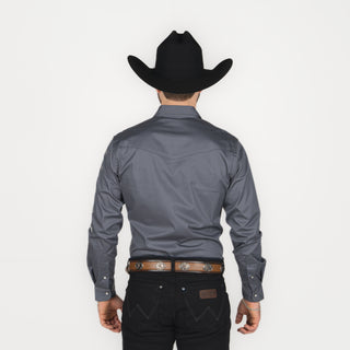 Camisa Wrangler Logo Gris Caballero