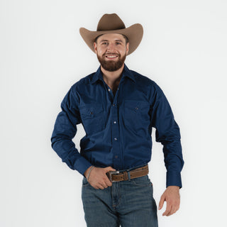Camisa Rodeo Marino Liso Caballero