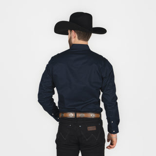 Camisa Wrangler Logo Marino Caballero