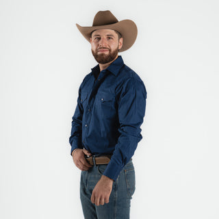 Camisa Rodeo Marino Liso Caballero