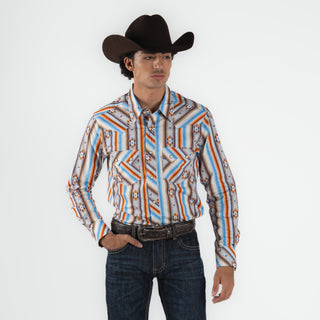 Camisa Rock & Roll Denim Aztec Orange Caballero