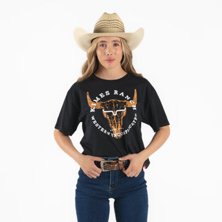 Blusa Kimes Ranch Bison Shull Black Dama