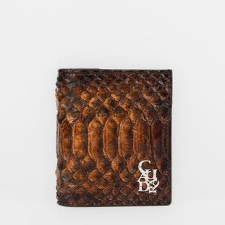 Billetera Cuadra Pitón Black Over Café Caballero