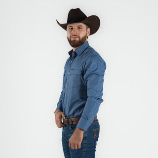 Camisa Wrangler Flor Azul Caballero