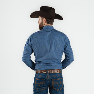 Camisa Wrangler Flor Azul Caballero