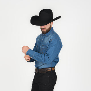 Camisa Wrangler Mezclilla Medium Caballero