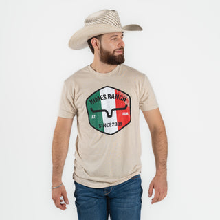 Playera Kimes Ranch Triple Stripe Natural Caballero