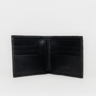 Billetera Cuadra Avestruz Negro Caballero