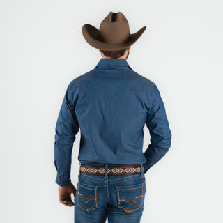 Camisa Coyote Ranch Azul Caballero