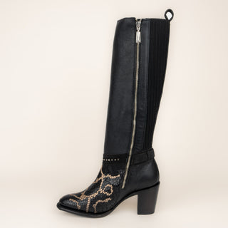 Bota Cuadra Pitón Belly Plunge Negro Dama