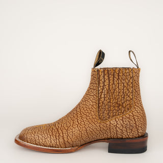 Botín Coyote Ranch Guadalupe Piel Grabada Cuello de Toro Miel Caballero