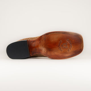 Botín Coyote Ranch Guadalupe Piel Grabada Cuello de Toro Miel Caballero