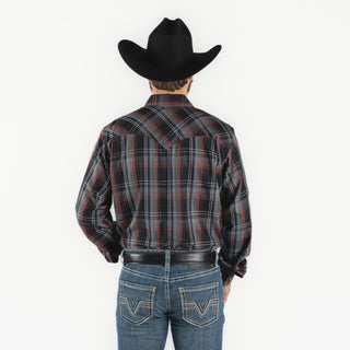 Camisa Rodeo Cuadro Negro Vino Caballero