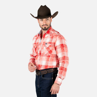 Camisa Wrangler Cuadros Rojo Caballero