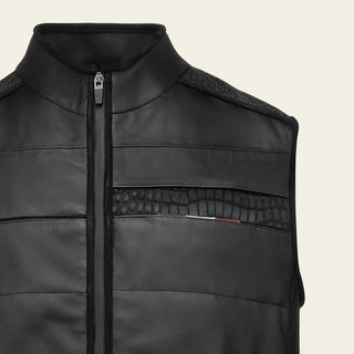 Chaleco Cuadra Cocodrilo 2026 Nobuck Negro Caballro
