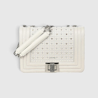 Bolso Cuadra Cordero Natural Gris Luna Dama
