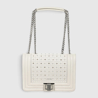 Bolso Cuadra Cordero Natural Gris Luna Dama