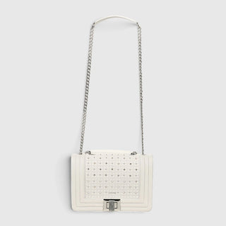 Bolso Cuadra Cordero Natural Gris Luna Dama