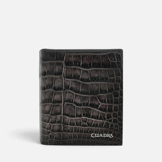 Billetera Cuadra Alligator Manha Gris Caballero