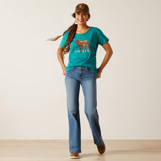 Blusa Ariat Longhorn Watercolor Dama
