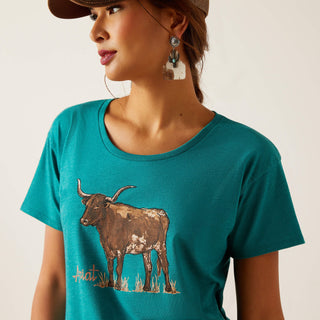 Blusa Ariat Longhorn Watercolor Dama