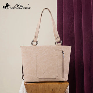Bolso/Tote Montana West Tan Embroidered Collection Concealed Dama