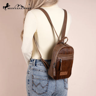Bolso/Mochila Convertible Montana West Genuine Hair-On Cowhide Dama