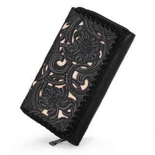 Cartera Trinity Ranch Black Floral Tooled Collection Dama