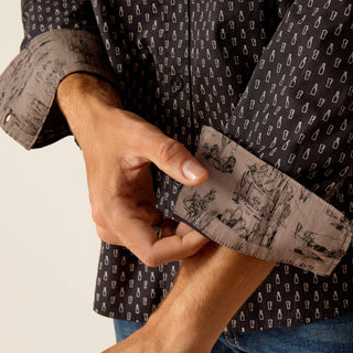 Camisa Ariat Mitchell Stretch Modern Fit Phantom Caballero