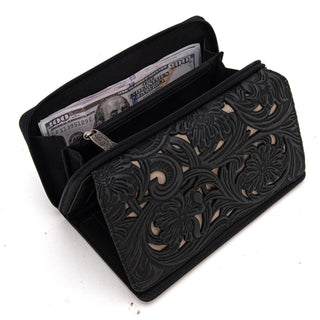 Cartera Trinity Ranch Floral Tooled Collection Black Dama