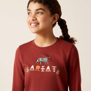 Blusa Ariat Blossom Pony Fired Brick Niña