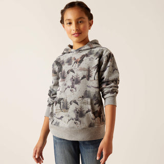 Sudadera Ariat Misty Horse Heather Grey Niña