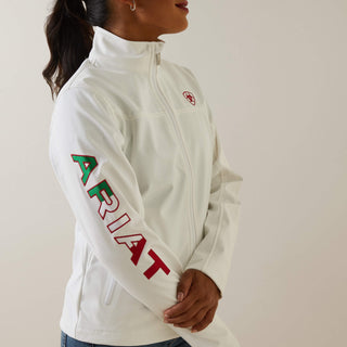 Chamarra Ariat Classic Team Softshell MEXICO Blanco Dama