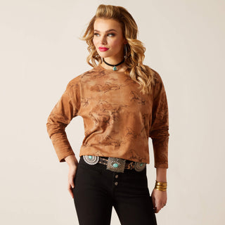 Blusa Ariat Ancestor's Gallop Away Print Dama